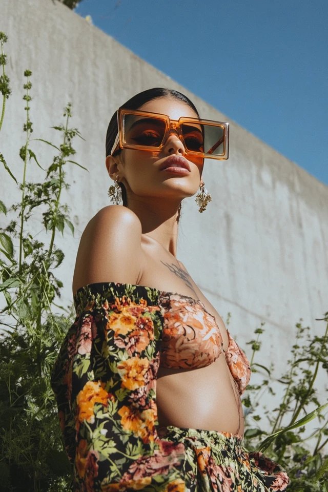 Mixing Floral Accessories with Contemporary Outfits