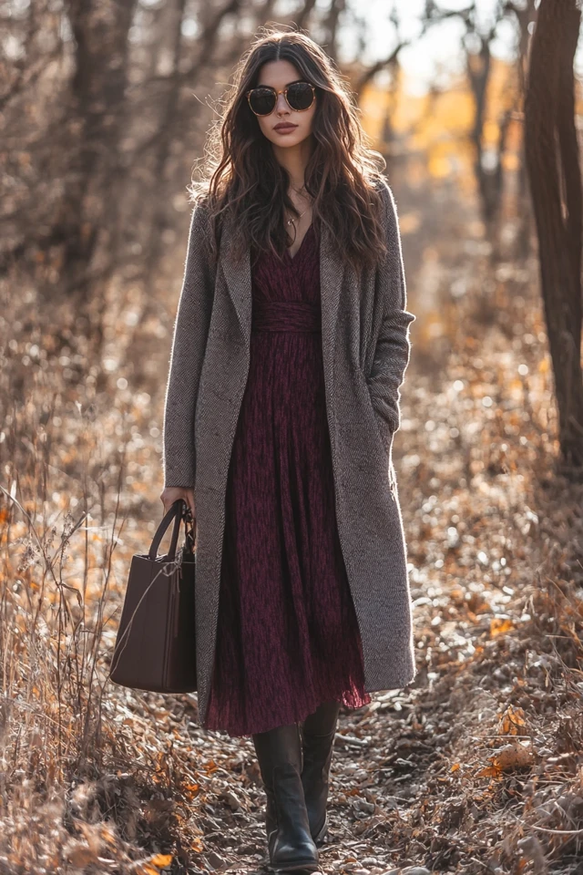 Grey and Plum Outfit Ideas for Cozy Fall Dresses - photo 5