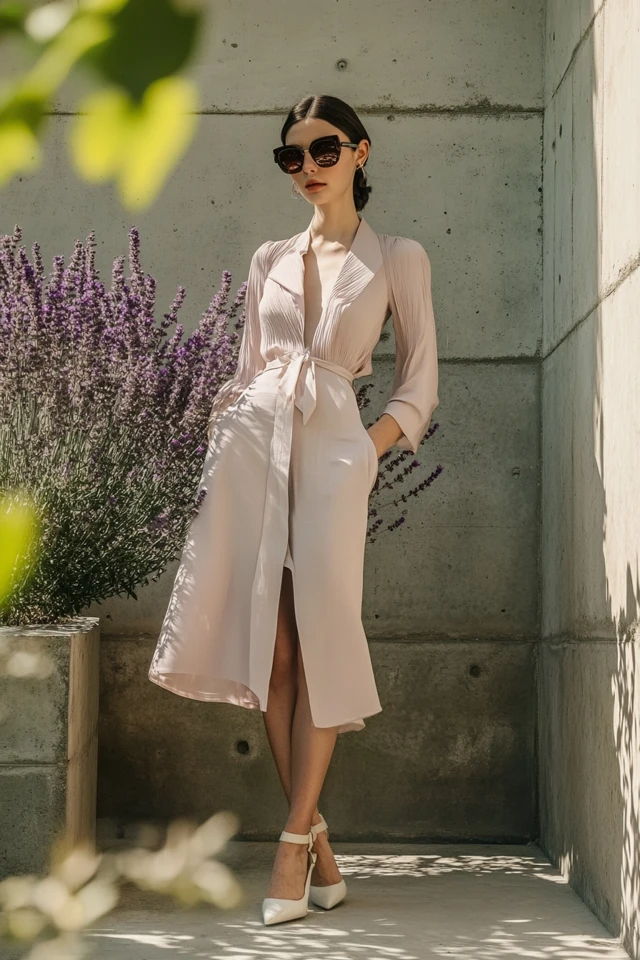 Pairing Warm Beige with Cool Lavender in Dresses - photo 5