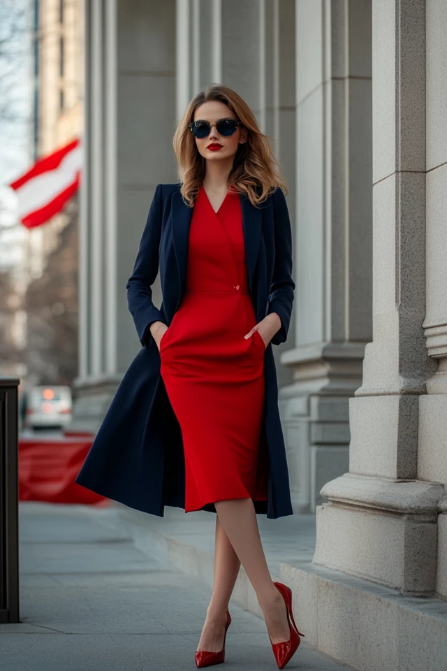 Regal Red and Navy Ensembles for Patriotic Events - photo 5
