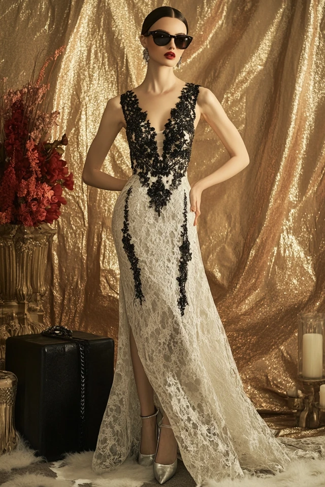How to Pair Lace and Metallic Accents for Evening Gowns - photo 5