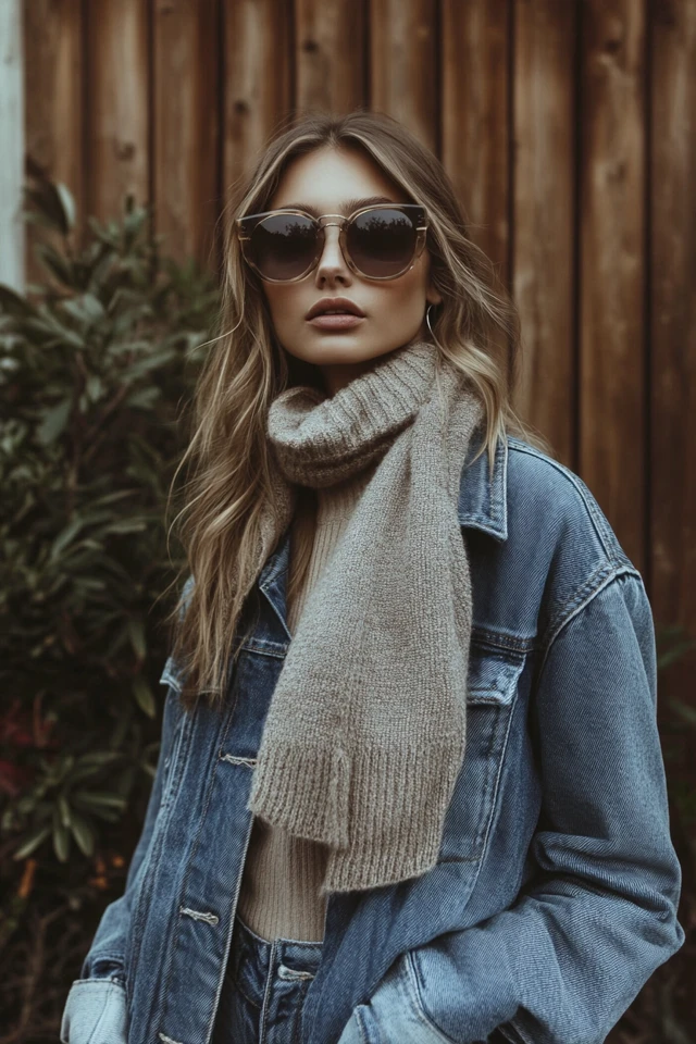 Pairing Soft Cashmere with Rigid Denim Jackets - photo 5