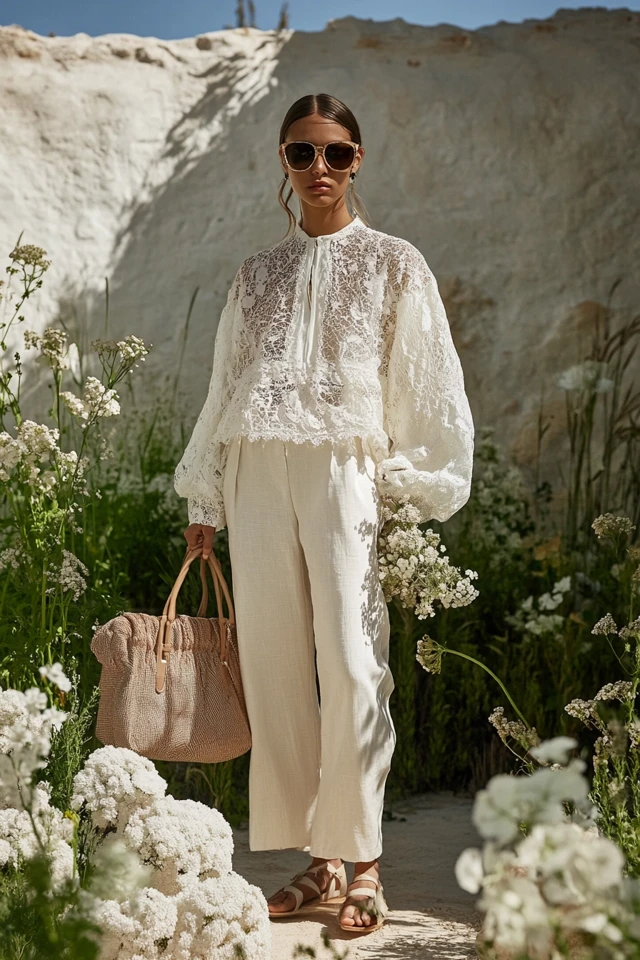 How to Wear Linen and Lace Together in Spring Outfits - photo 5