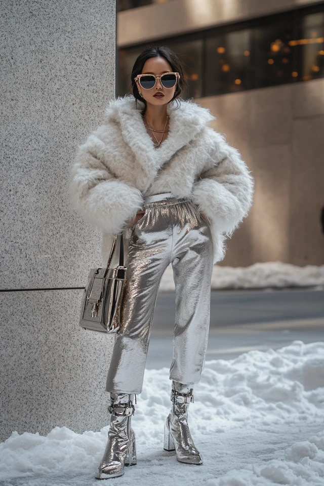 Combining Fleece and Metallics for Chic Winter Layers - photo 5