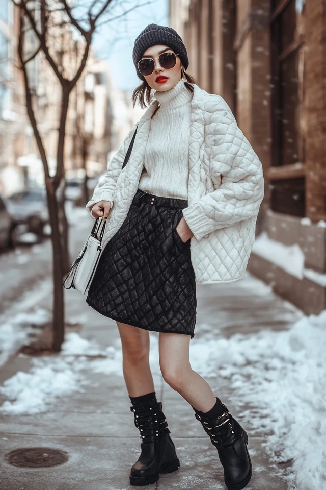 Quilted Skirts for Winter Street Style - photo 5