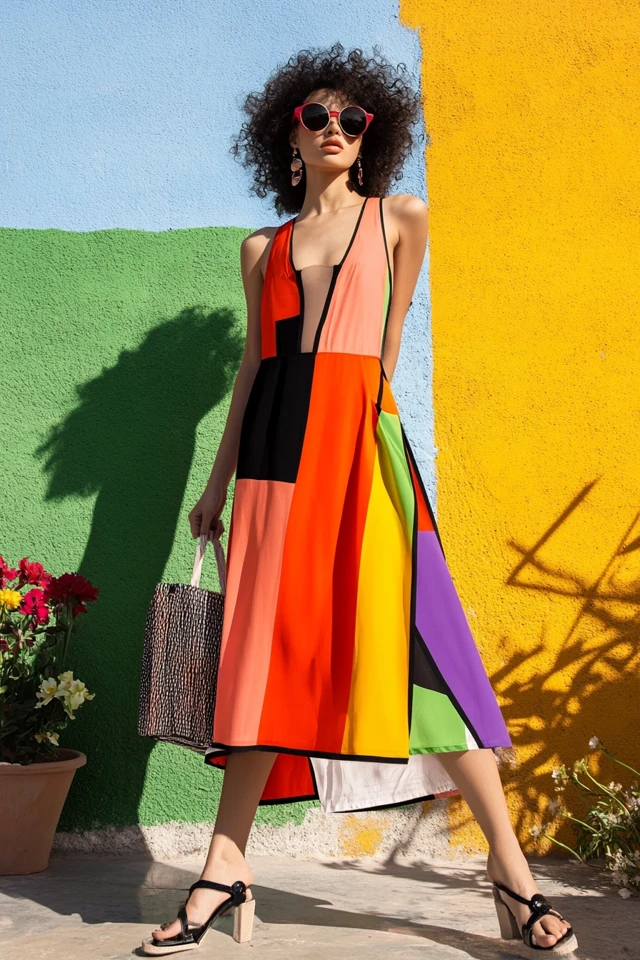 Color-Blocked Midi Dresses for Summer Fun - photo 5
