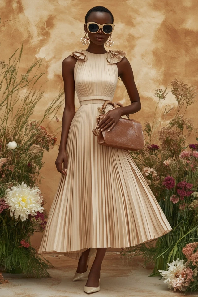 Pleated Dresses with Fit-and-Flare Shapes - photo 5