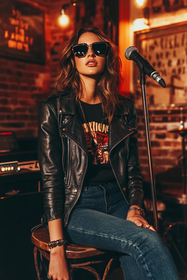 Edgy Open Mic Night Looks with Leather Jackets - photo 5