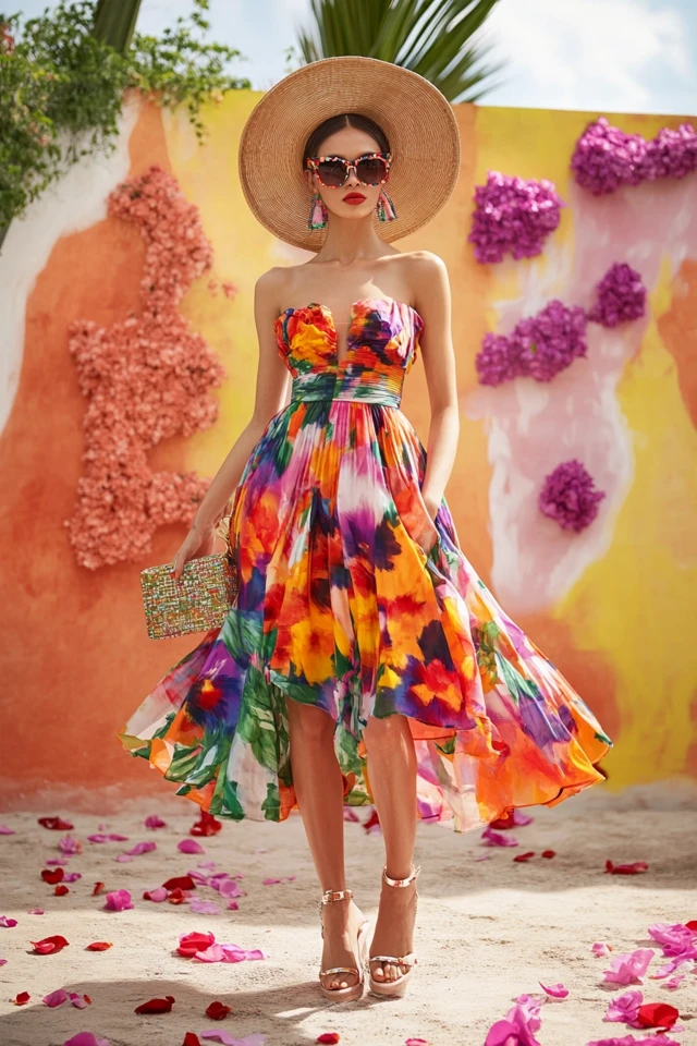 Vibrant Daytime Wedding Outfits with Bright Prints - photo 5