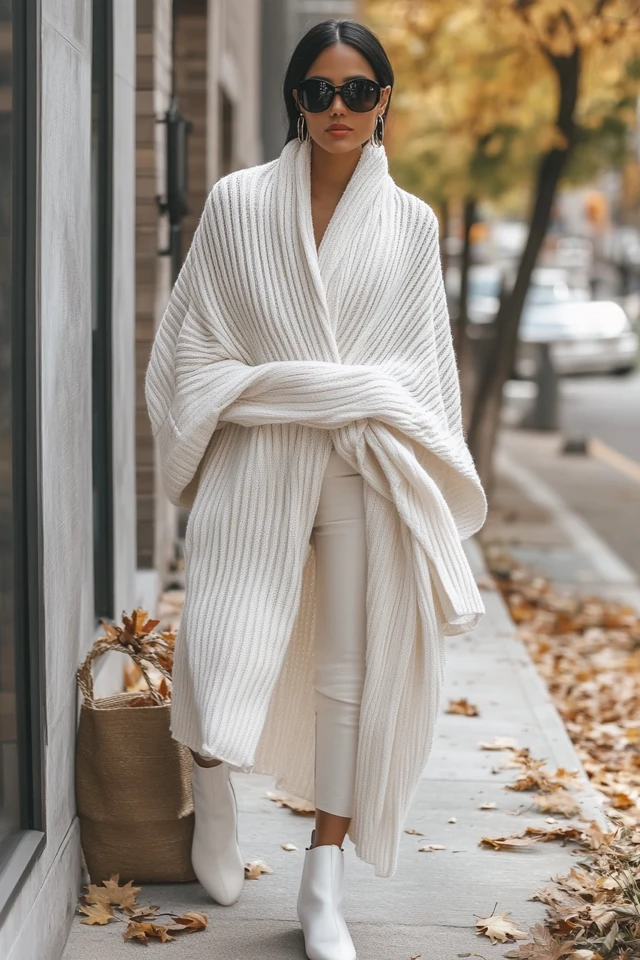 Stylish Knit Sweater Wraps for Dry and Cold Weather - photo 5