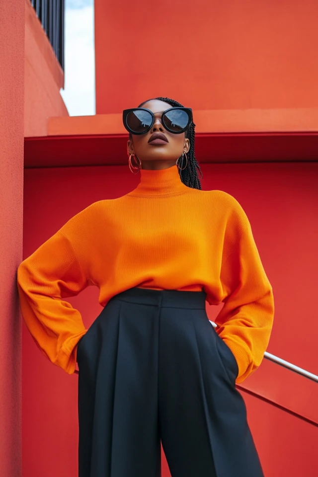 Bright Orange and Deep Charcoal in Eye-Catching Looks - photo 5