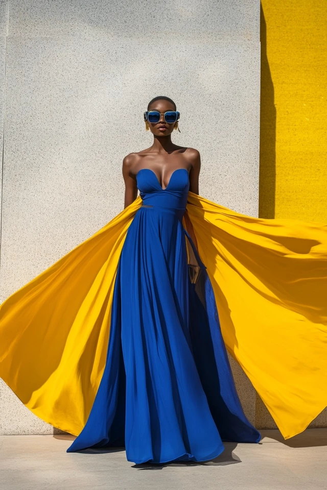 Royal Blue and Soft Yellow Palettes for Elegant Dresses - photo 5