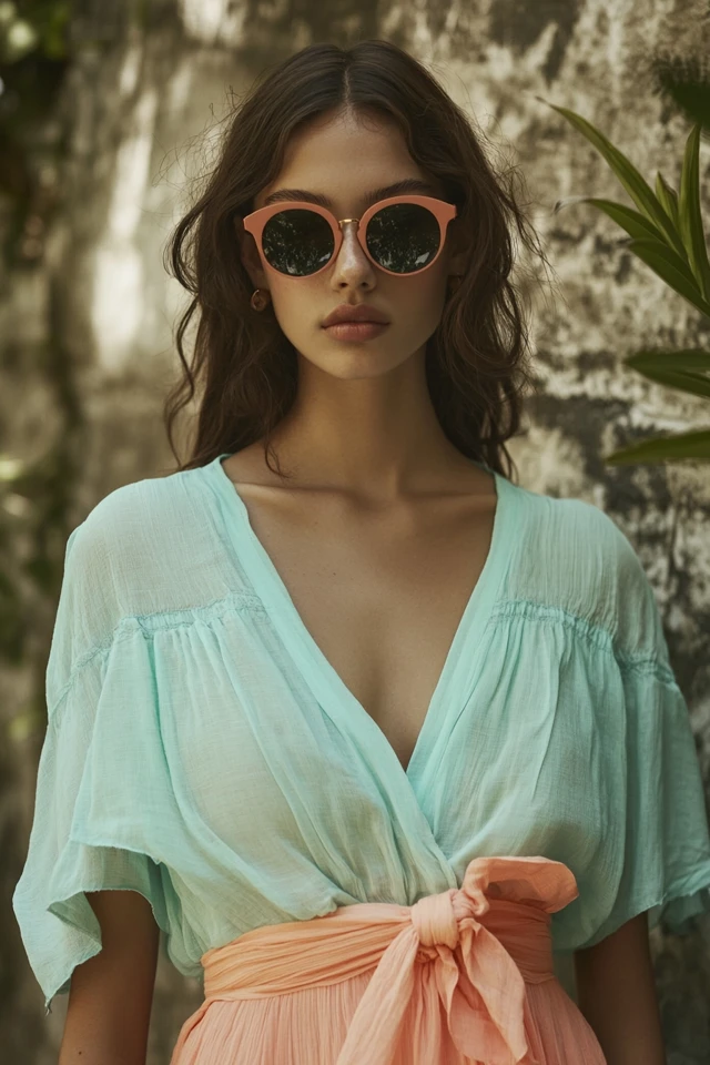 Aqua and Pale Coral Color Palettes for Breezy Tunics - photo 5