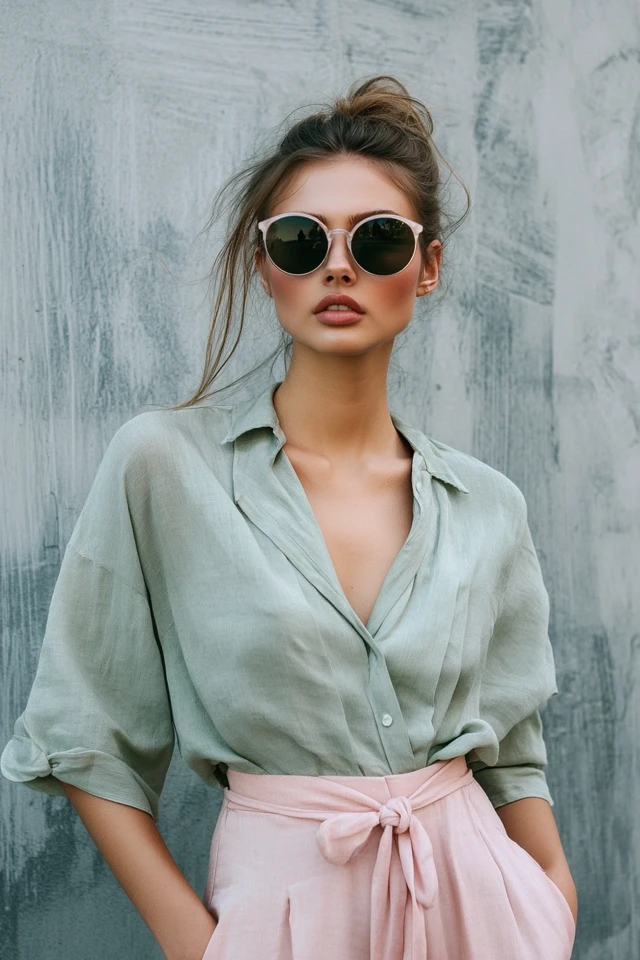 Sage Green and Dusty Pink Combinations for Casual Blouses - photo 5
