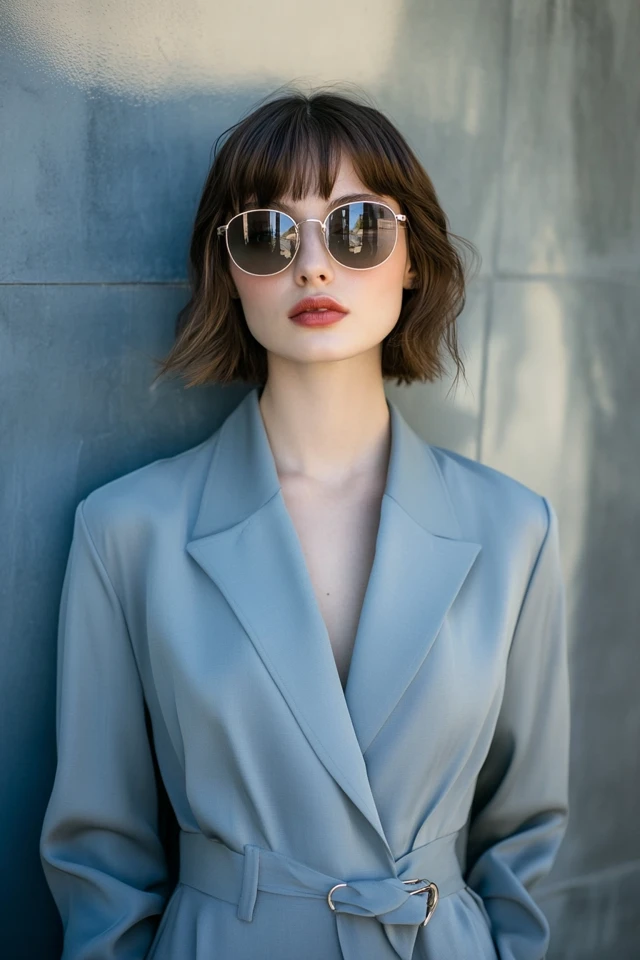 Soft Blue and Taupe Palettes for Office Dresses: Elegant and Professional Styling - photo 5