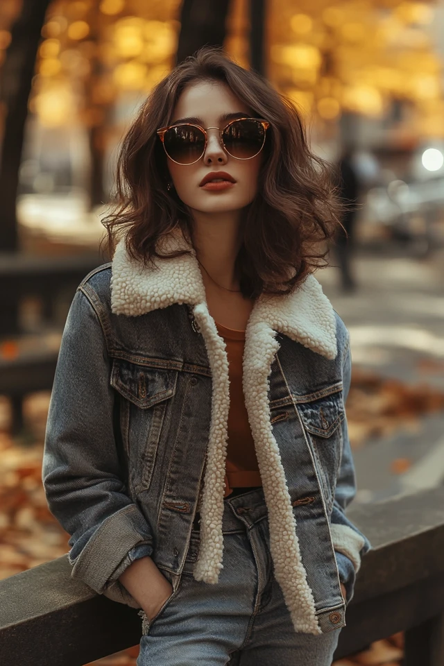 Denim Jackets with Shearling Linings for Fall Warmth - photo 5