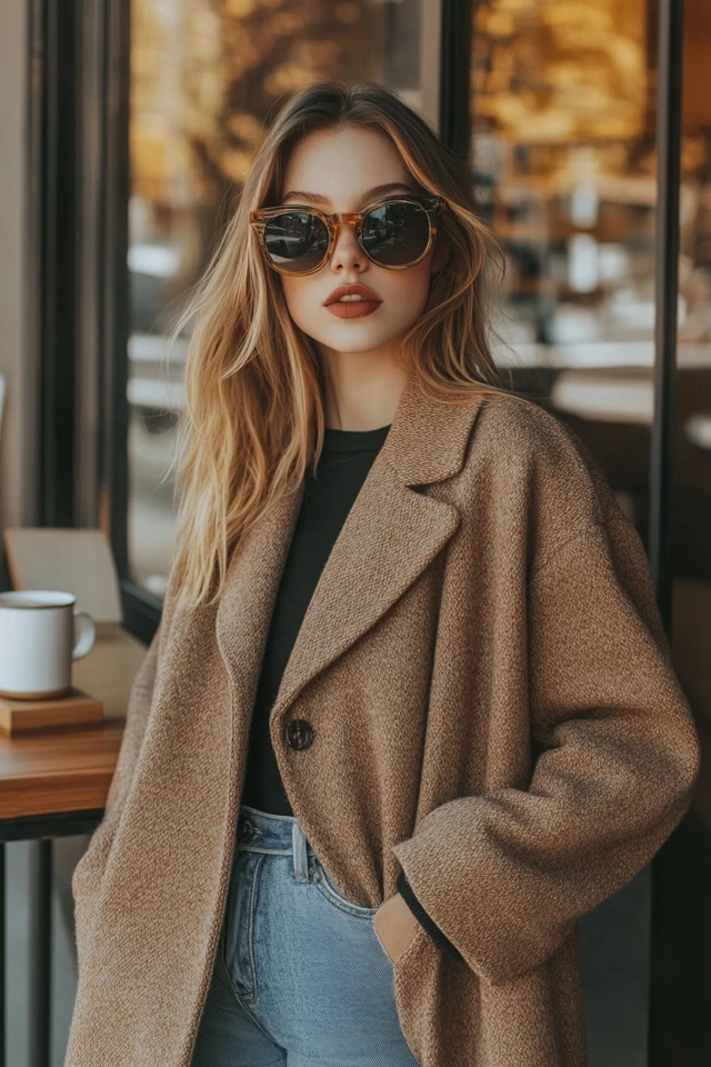 Stylish Coffee Run Attire with Oversized Coats - photo 5