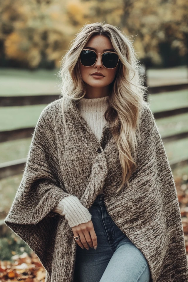 Warm Layered Ponchos for Windy Fall Weather - photo 5
