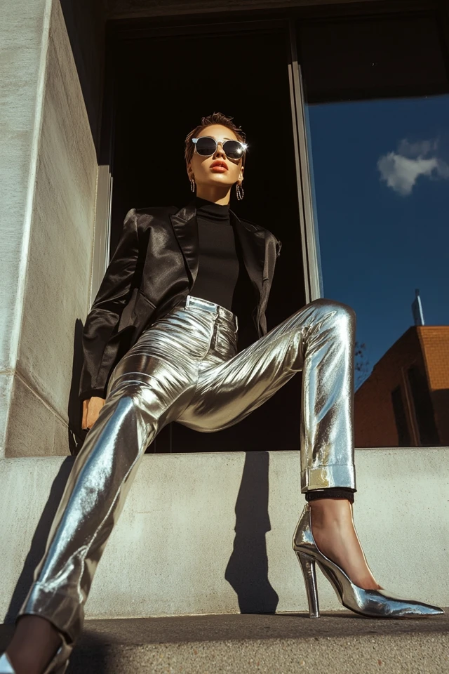 Shiny Metallic Pants for Winter Club Nights: Sparkle, Shine, and Stand Out - photo 5