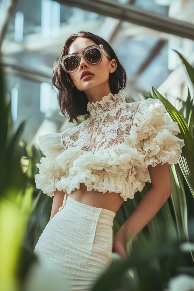 Ruffled Tops Paired with High-Waisted Skirts for Spring: Romantic, Feminine, and Fresh - photo 5