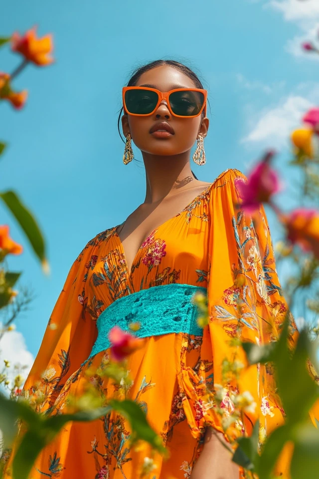 Cool Aqua and Bright Orange Combinations for Summer Dresses - photo 4