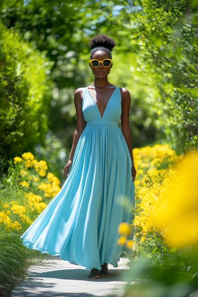 Pastel Blue and Lemon Yellow: Creating Fresh and Eye-Catching Spring Dresses - photo 5