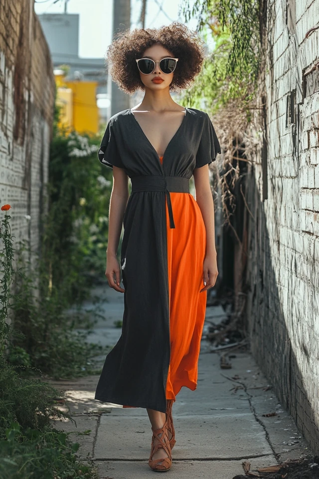 Charcoal and Warm Orange: Styling Bold Everyday Dresses - photo 4