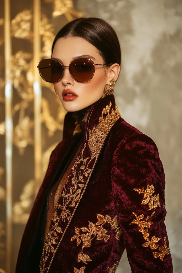 Rich Burgundy and Gold Accents for Statement Outerwear - photo 5