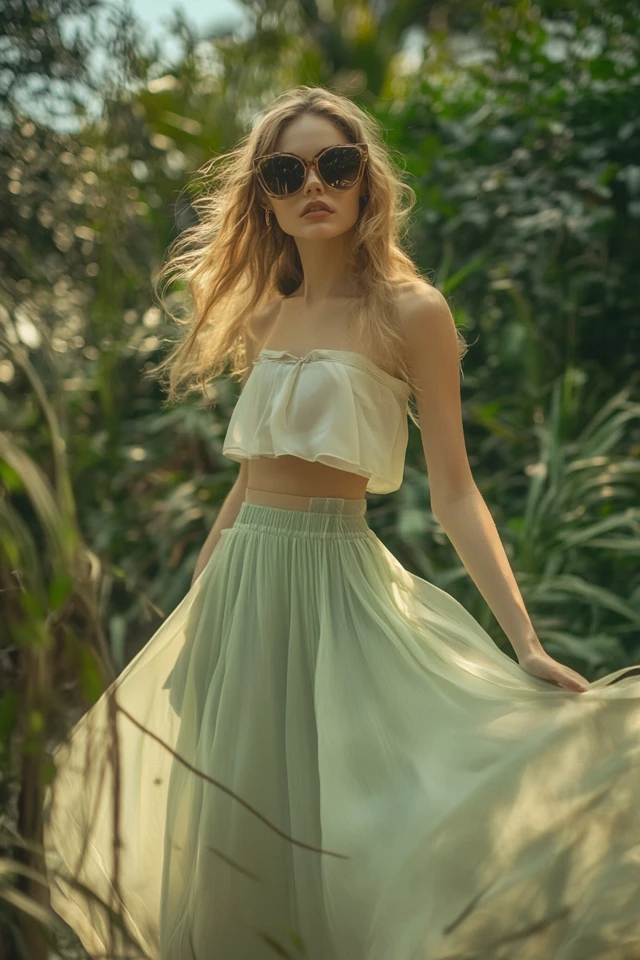 Soft Green and Warm Cream in Feminine Skirts: A Fresh and Elegant Pairing - photo 4