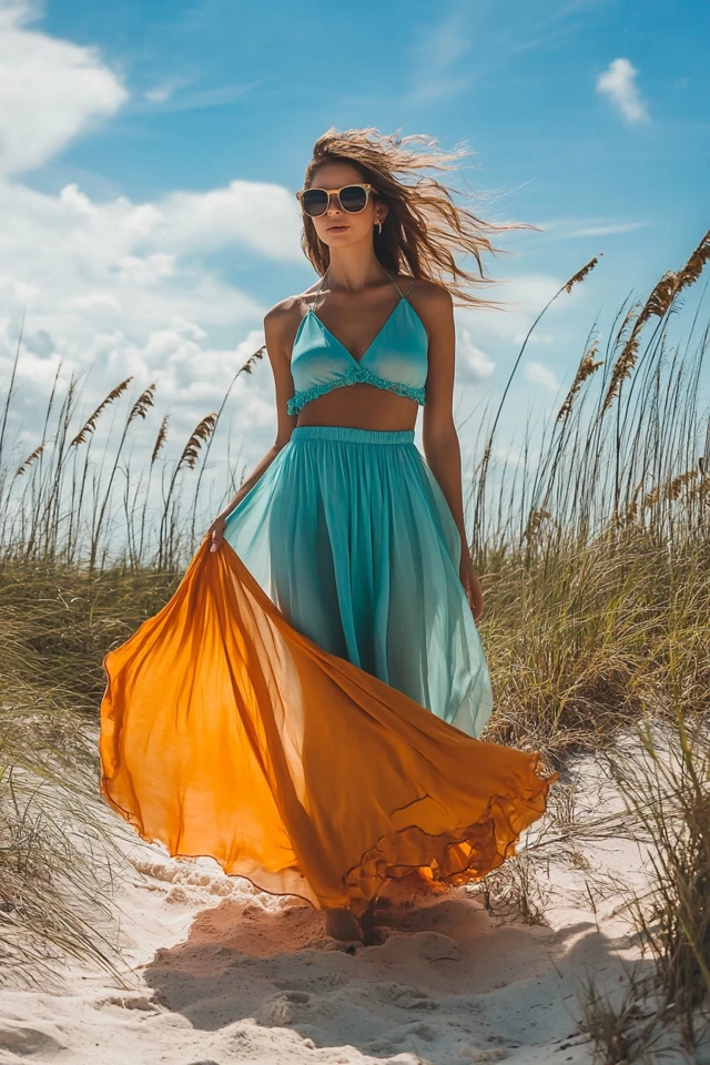 Aqua and Burnt Orange Palettes for Beach Maxi Skirts: Vibrant and Breezy Summer Style - photo 5