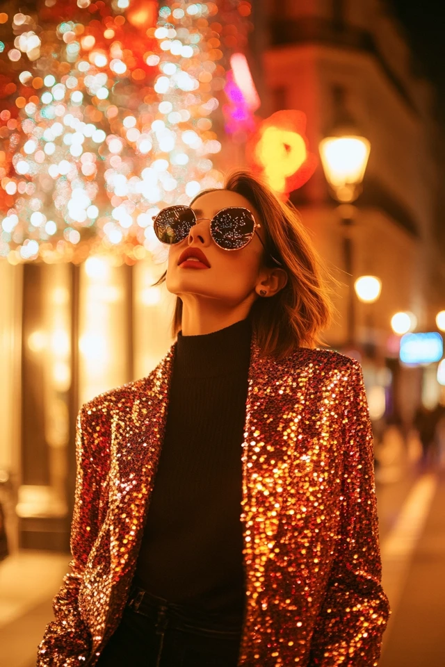Edgy Sequin Jackets for Holiday Street Style Looks: Glam Meets Attitude - photo 2