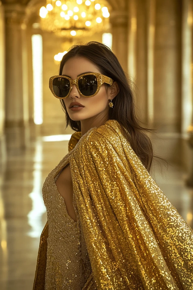 Regal Gold Capes and Dresses for Gala Entrances: Shining in Majestic Elegance - photo 2