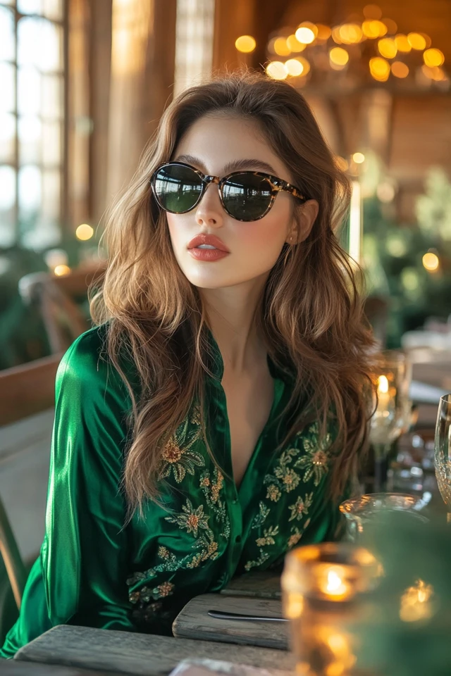 Festive Emerald Green Blouses for Family Gatherings: Elegance and Warmth for Every Occasion - photo 2