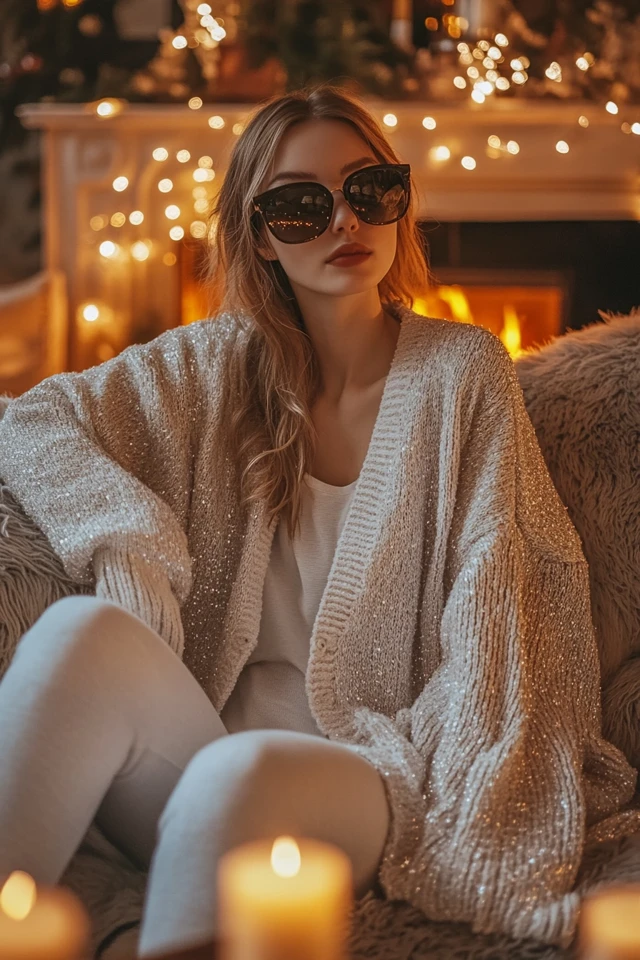 Festive Sparkly Cardigans for Family Movie Nights: Cozy Glamour for Memorable Evenings - photo 2