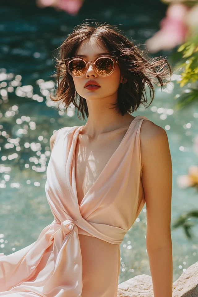 Pastel Wrap Dresses for Poolside Engagement Announcements: Effortless Elegance in Every Shade - photo 2
