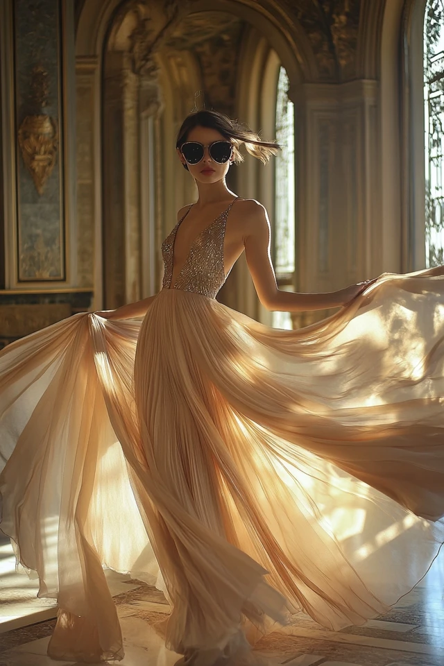 Chiffon and Metallics for Sophisticated Evening Looks: A Perfect Balance of Elegance and Glamour - photo 2