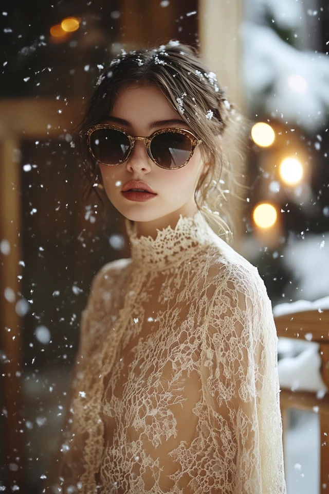 Pairing Lace with Knits for Elegant Winter Dresses: Combining Warmth and Sophistication - photo 2