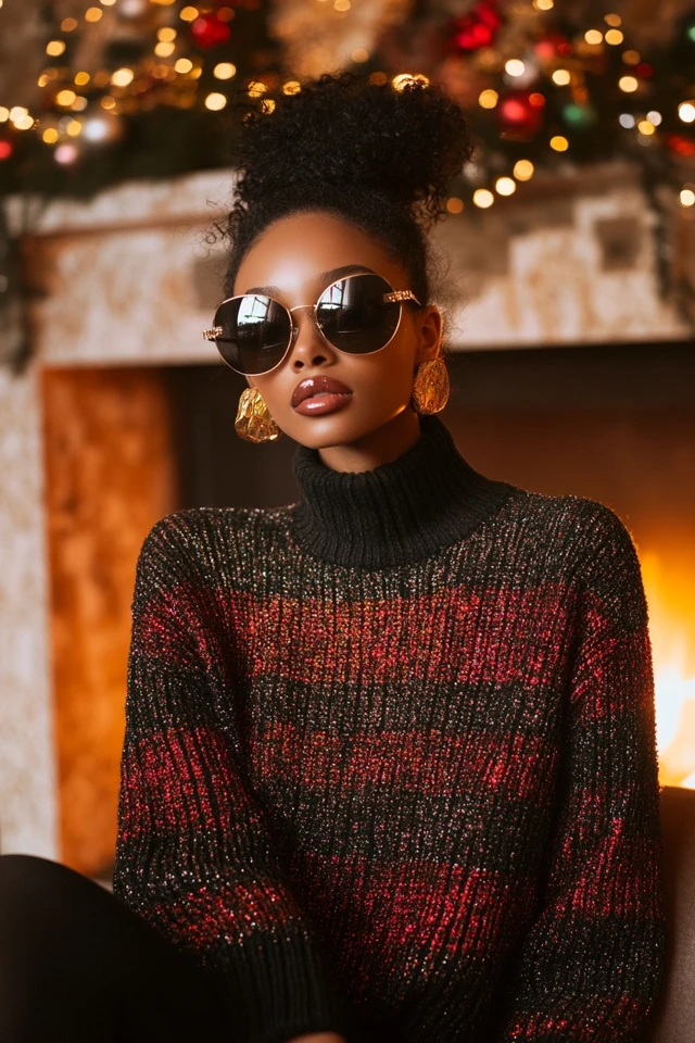 Metallics and Knits for Stylish Holiday Sweaters - photo 2