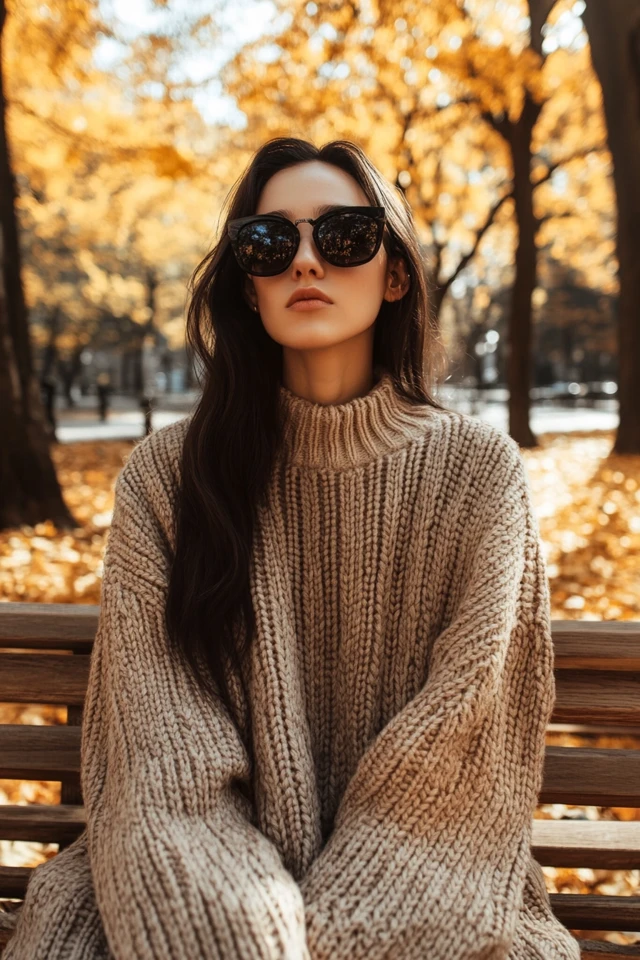 Earthy Tones in Oversized Knit Dresses for Fall Layers - photo 2