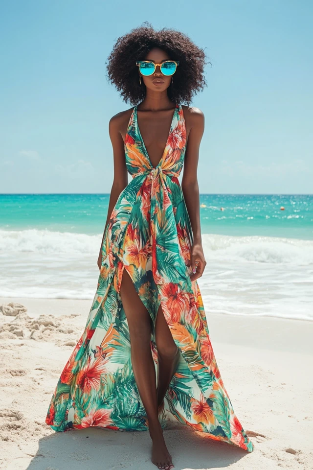 Flowy Wrap Dresses in Tropical Prints for Summer Getaways - photo 2