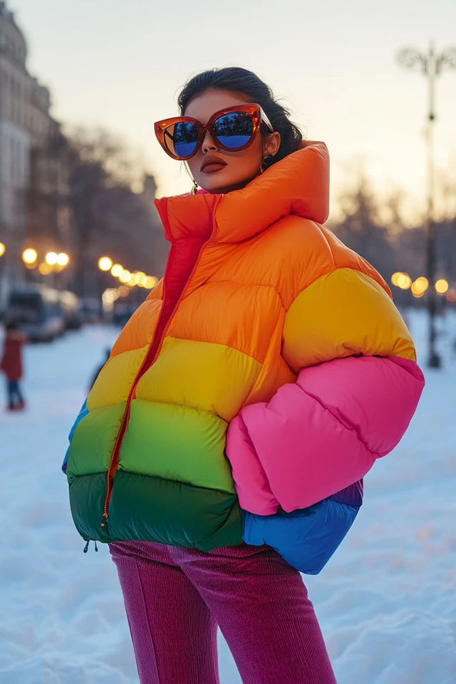 Oversized Puffer Jackets in Bright Hues for Winter Fun - photo 2