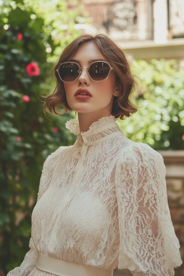 Romantic High-Neck Blouses for Vintage Glam - photo 2