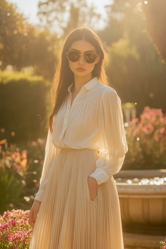 Pleated Maxi Skirts with Layered Details for Effortless Elegance - photo 2