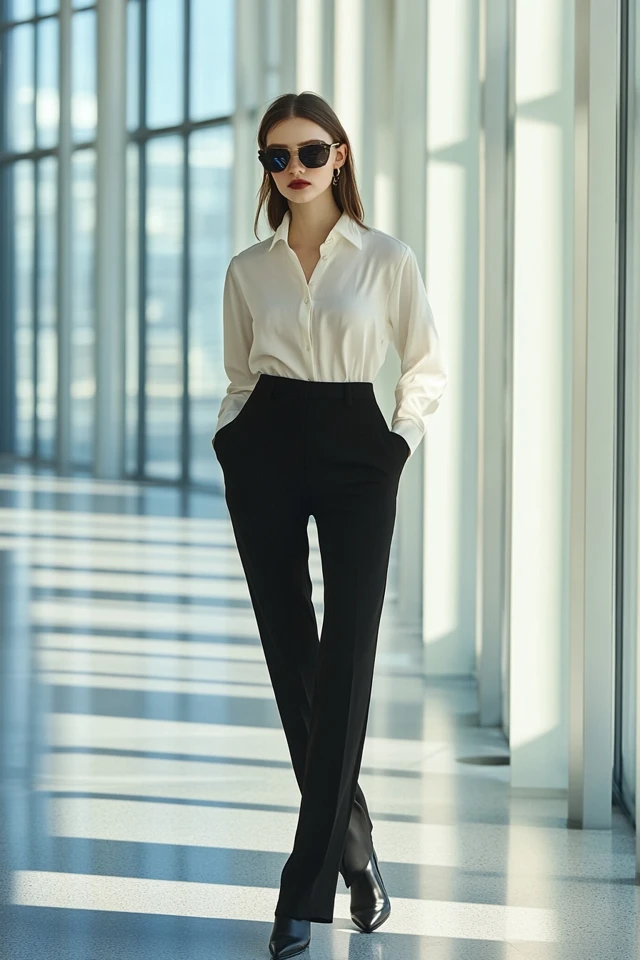 High-Rise Slim Pants with Modern Cuts: A Wardrobe Essential - photo 2