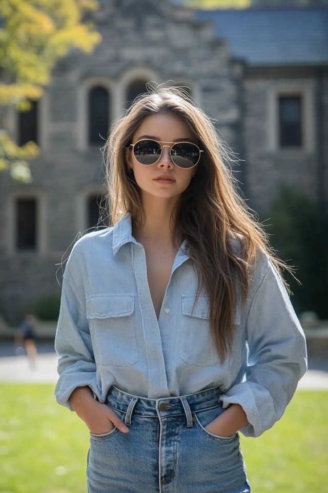 Casual Campus Styles with Oversized Button-Downs: Effortless Comfort Meets Academic Chic - photo 2