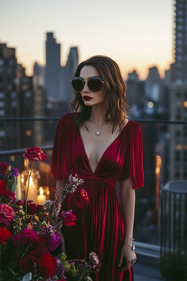 Bold Anniversary Trip Dresses with Jewel-Toned Hues: Celebrate in Vibrant Elegance - photo 2