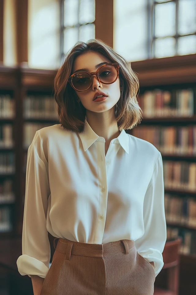 Minimalist Study Group Outfits with Tailored Pants: Effortless Sophistication for Academic Focus - photo 2