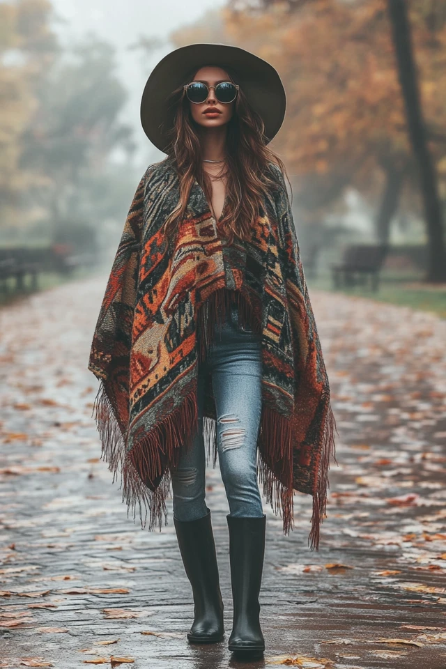 Layered Poncho Wraps for Rainy Fall Afternoons - photo 2