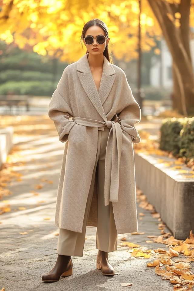 Neutral Wrap Coats for Cool Transitional Days - photo 2