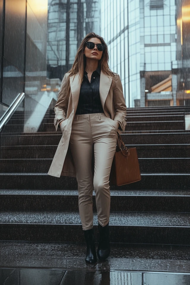 Slim Waterproof Pants for Rainy Days at Work - photo 2